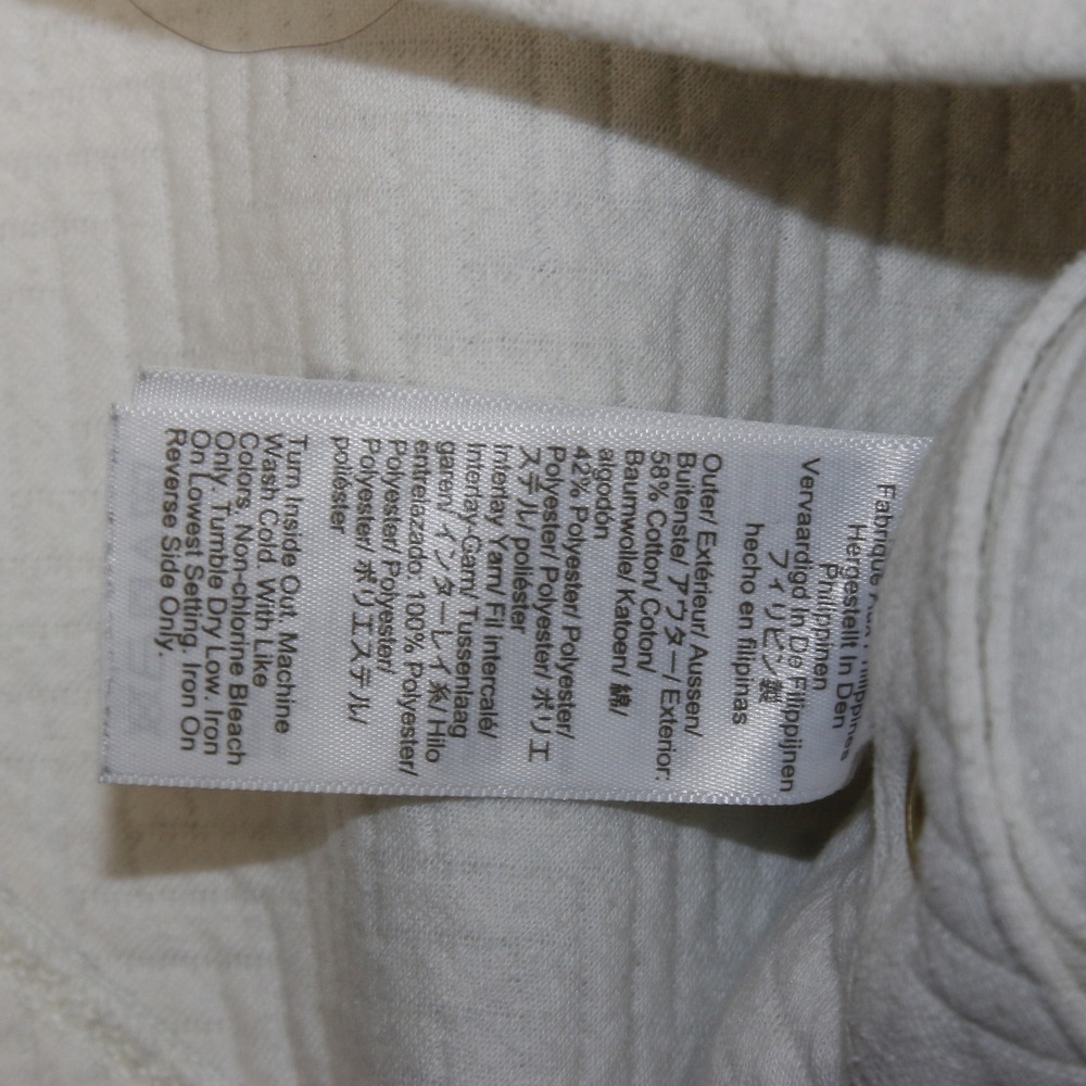 J Crew Quilted Mock Neck Sweatshirt Womens XL Ivory Gold Button Side Detail - Picture 3 of 6